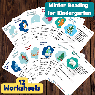 Winter Reading Comprehension Worksheets for Kindergarten